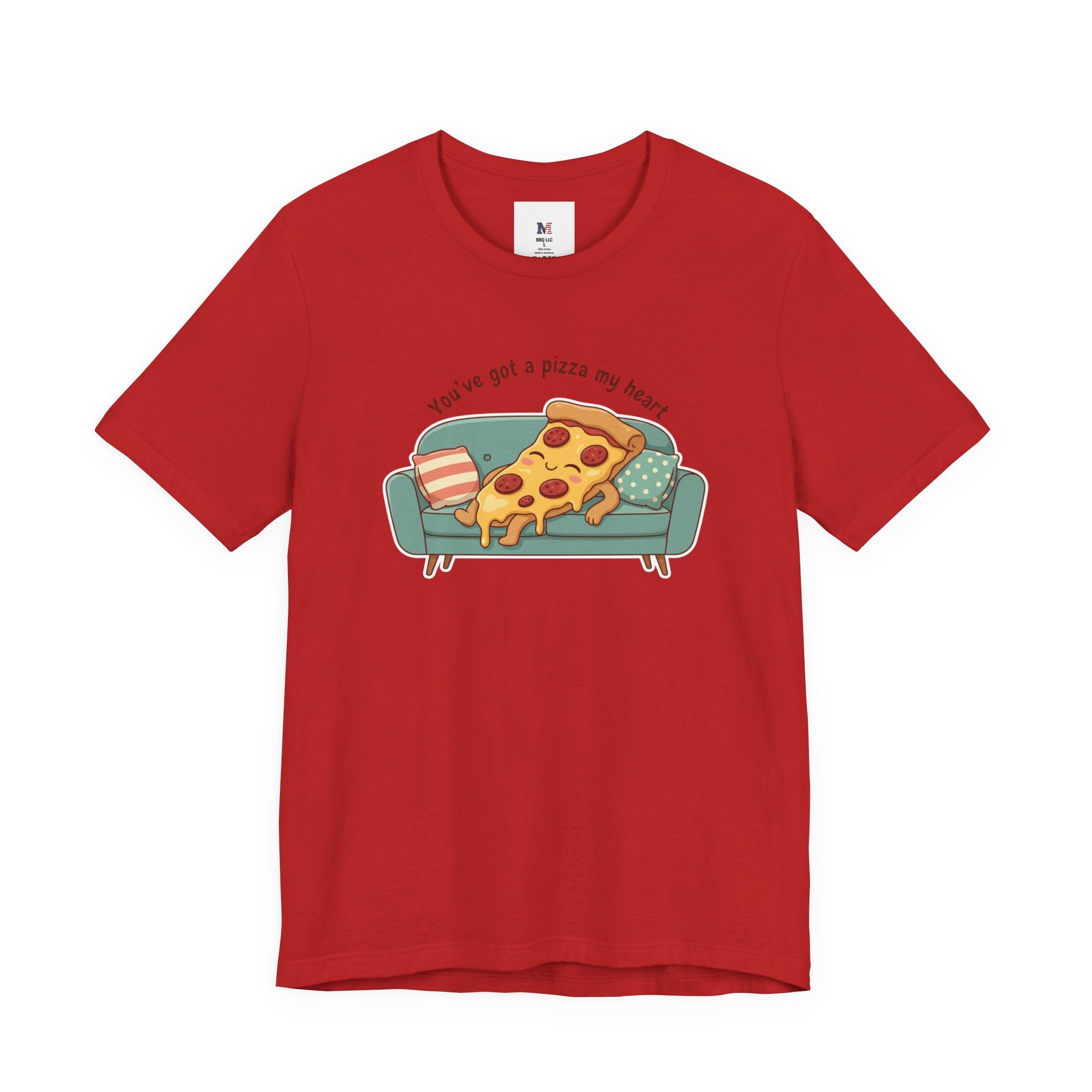 Pizza on the Couch Tee | Food Pun Shirt, Cozy Snack Cartoon