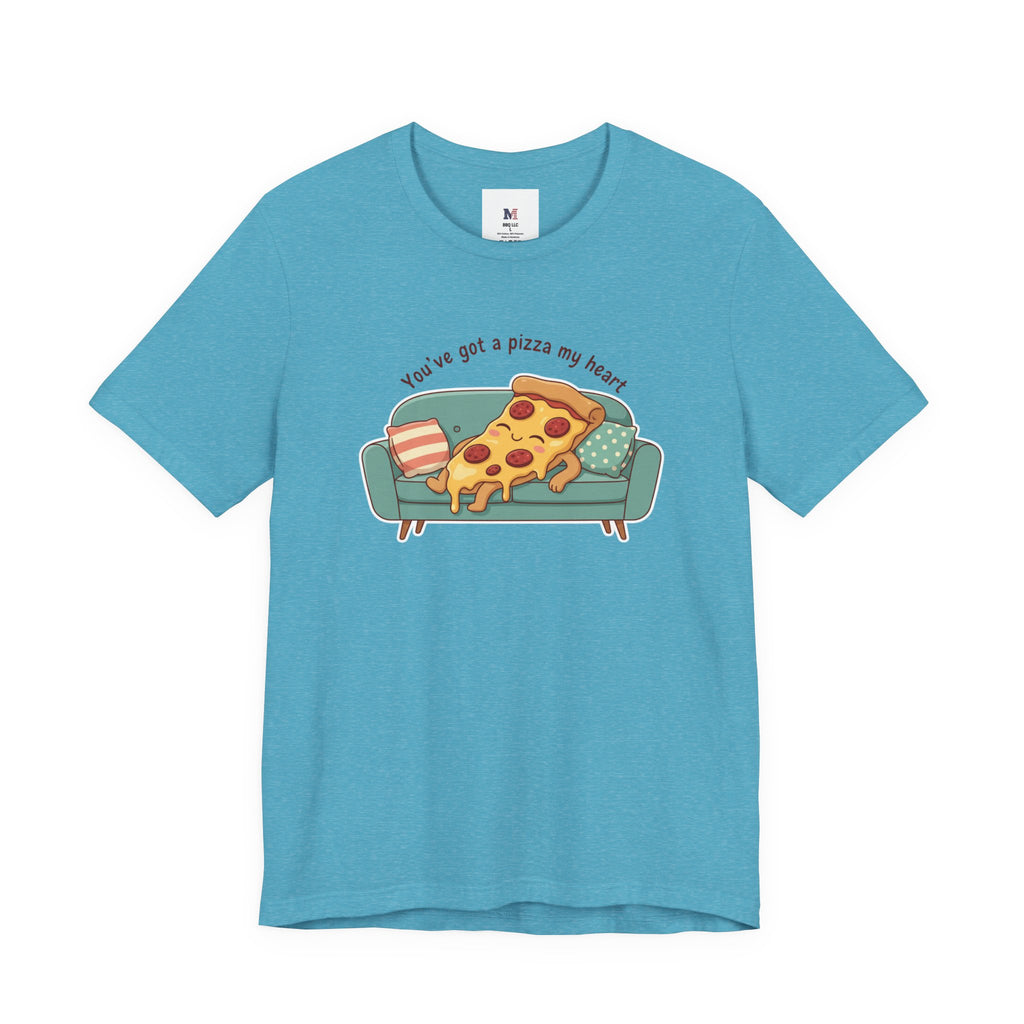 Pizza on the Couch Tee | Food Pun Shirt, Cozy Snack Cartoon