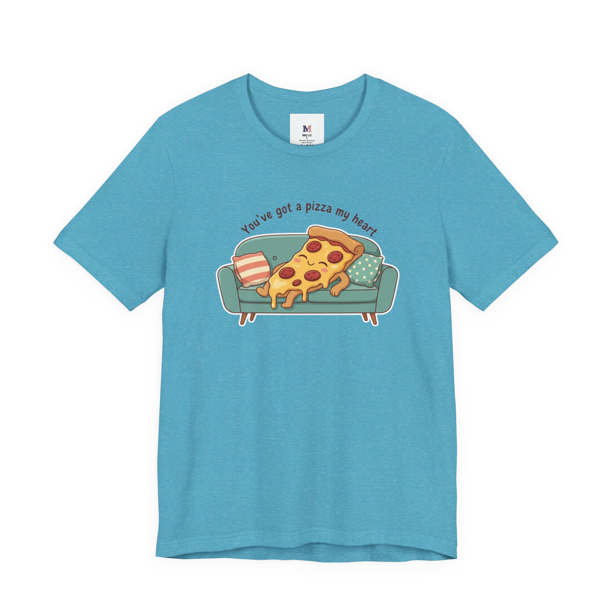 Pizza on the Couch Tee | Food Pun Shirt, Cozy Snack Cartoon